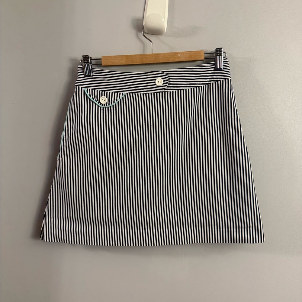 Sport Haley Navy & White Striped Golf Skort (Size 2)